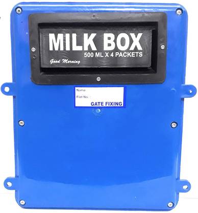 The Game Begins The Game Begins Gate Fixing Milk Box Ideal for Every Home.Blue Color Safe Storage Box for Daily Milk Packets Post Mounted Mailbox
