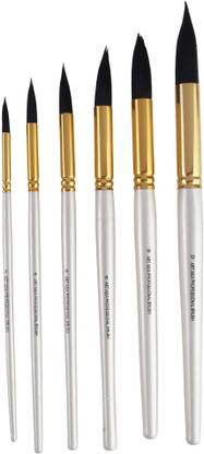 आर्ट एशिया Pointed Synthetic Watercolor Mop Brush set of 6pc
