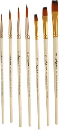 ARORA Round & Flat Mix Painting Brush Set of 7 Pc