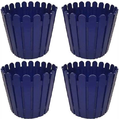 BGE ICE-CREAM STICK DESIGN FLOWER POT 9 INCH PLASTIC POT PLANT CONTAINER SET Plant Container Set