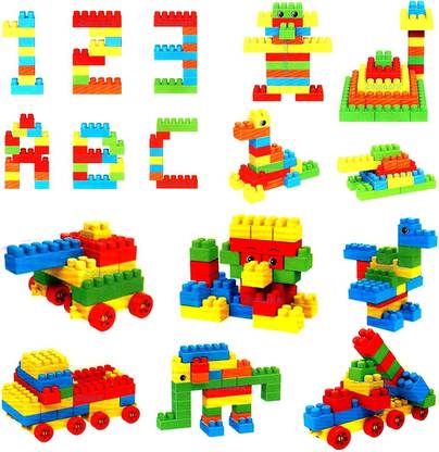 FOROLY Building Block with Wheels for Kids (Approx. 200 Pcs)