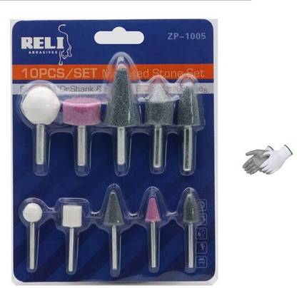 HU CREATIONS 10pc abrasive inlaid stone set tool grinding, polishing tool rotating tool drill grinding high quality Rotary Tool gloves Rotary Tool