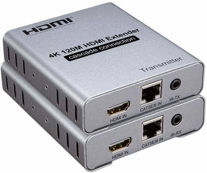 Dye 120M HDMI Extender Cascade Connection Via Cat5e CAT6 RJ45 Ethernet Network Cable TX RX Kit for PS4, DVD Player, TV Box, PC to TV Media Streaming Device