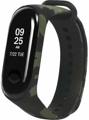 PORTLIX Xiaomi Adjustable Replacement Silicone Camouflage Army Green Style Band Strap for Xiaomi Mi Band 3 & Mi Band 4 (Device Not Included) (Army Green) | Mi Band 3 Strap|Mi Band 4 Strap|M3 Strap|M4 Strap| Mi Fitness Band Strap for 3 & 4 Smart Band Strap