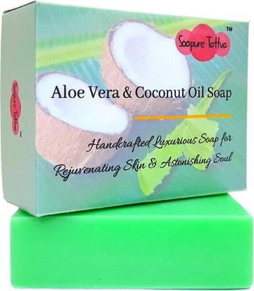 Soapure Tattva Coconut Oil Handmade Herbal Soap with of Natural Almond Oil (Pack of 1)