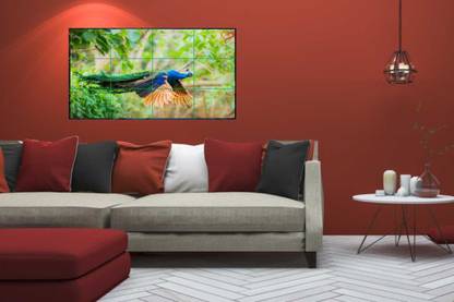 skgraphics 45 cm Peacock flying in forest Self Adhesive Sticker