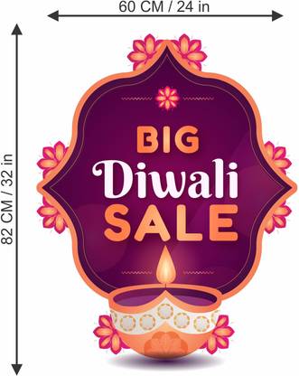 Color Crafts 45.72 cm DIWALI SALE POSTER STICKER LARGE SIZE Self Adhesive Sticker