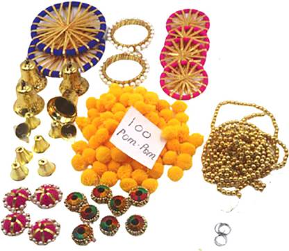 अनघा Combo of four Beautiful Toran/Bandanwal making material with three types of ring for main gate/pooja room तोरन