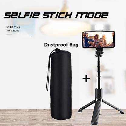 POZUB Best Buy Top Hot Selling Multi-function Bluetooth Selfie Stick Tripod With Fill Light +Dustproof Bag Wireless Detachable Remote, 360°Rotation, PZBL03 Selfie Stick And Stand With Flash Light And Remote Control R1S Selfie Stick Extendable Stick Mini Tripod With Detachable Remote For Smart Selfie Phone Holder Camera Flash Brackets Best Use For Make Videos Compatible With Mobiles Video Stand In Gimbal Stabilizer, |In Mobile Holder Selfie Sticks & Monopods Camera Remote Controls Tripod, Monopod, Monopod Kit, Tripod Ball Head, Tripod Bracket, Tripod Clamp, Tripod Kit