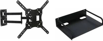 Eazy Mount COMBO OFFER HEAVY DUTY SET TOP BOX STAND WALL MOUNT SHELF, DVD PLAYER WALL HOLDER WITH HEAVY DUTY TV WALL MOUNT STAND FOR FOR TV SIZE 26'' TO 55" LED/4K SMART TV IRON WALL SHELF (NUMBER OF SHELVES 1) ALL BRAND SUPPORT Full Motion TV Mount