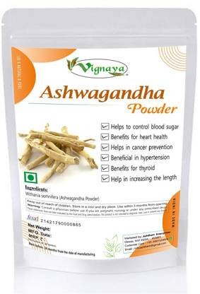 Vignaya 100% Natural Ashwagandha Powder Churna, Promotes Vitality