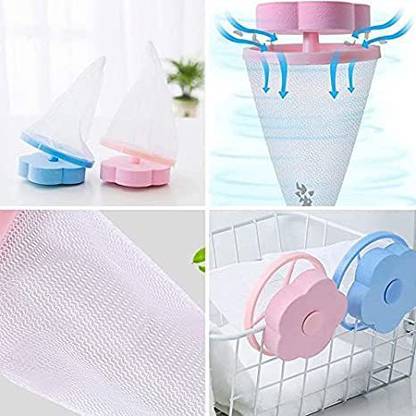 Ketamine Flower Shape Home Washing Machine Floating Net Bag Hair Removal Ball Debris Thread Cleaning Filter Net Lint Mesh Bag PACK OF 1 Detergent Bar