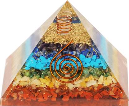 NYAIRA Orgone Stone Pyramid Positive Energy Generator chakra- Healing Crystal Pyramid to create Peaceful Enviroment For Maditation- Reike Orgonite Pyramid Crystal Yantra