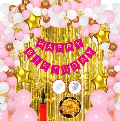 Prihit Premium look 76 Pcs birthday decorations kit