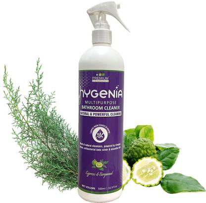 Premium Bionaturals Hygenia Multipurpose Bathroom Cleaner with Cypress and Bergamot Essential Oils – Eco Friendly and Biodegradable – Non Toxic – Removes Hard Water Stains – 500ml Cypress and Bergamot