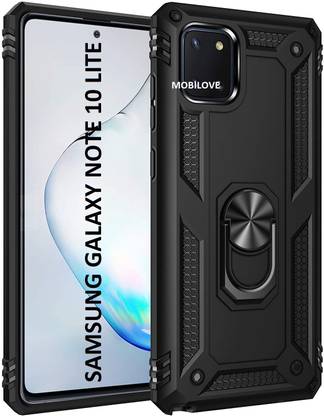 MOBILOVE Back Cover for Samsung Galaxy Note 10 Lite | Dual Layer Hybrid Armor Defender Case with 360 Metal Ring