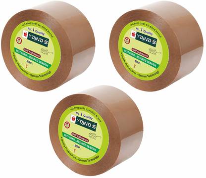 YAJNAS 3 Inch 100 Meters, Pack of 3 brown tape, 50 Microns Brown BOPP Tape Self Adhesive High-Strength Packing Tape Rolls, Packaging Tape | Brown Cello Tape | Industrial Tape for Home, Office use And Box Packing Manual Dispenser Brown Cello Tape (Manual)