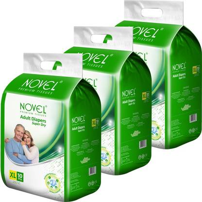 NOVEL Adult Diaper - Extra Large (Pack of 3) Adult Diapers - XL