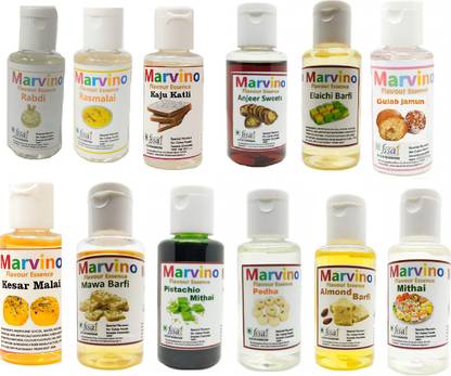 Marvino Mithai Flavour Essence Extracts for Flavoring Cakes Sweets Chocolates ice-Creams Cardamon Liquid Food Essence