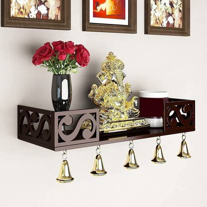 Umar Enterprises Wall Temple home mandir pooja ghar Wall shelf hanging mounted floating wall decorative Home mandir pooja ghar MDF Engineered Wood Home Temple