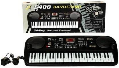 Rockstar 54 KEYS MUSICAL PIANO 5400 WITH 54 Keys, 6 Demo Songs, 16 Tones, 10 Rhythms And 8 Percussions Volume And 32 Tempo Control Available, the Electronic Keyboard Comes With Led Display And sound effect Speakers, Excellent Microphone Audio Output, Ac/ Dc Power.