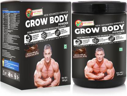 BEST CHOICE NUTRITION GROW BODY Whey Protein FOR WEIGHT GAIN MUSCLE BUILDING AND MUSCLE MASS GAIN Whey Protein