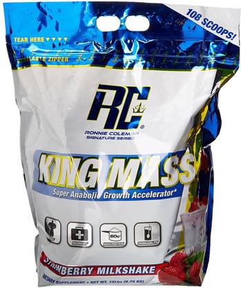 RONNIE COLEMAN King Mass Gainer (Strawberry Milkshake 6.75kg) Weight Gainers/Mass Gainers