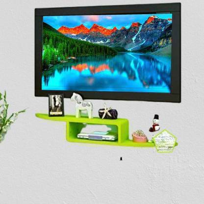 Unikue Enterprises Wall Tv Setup Box Stand / Wifi Holder / Floating Wall Mount MDF (Medium Density Fiber) Wall Shelf