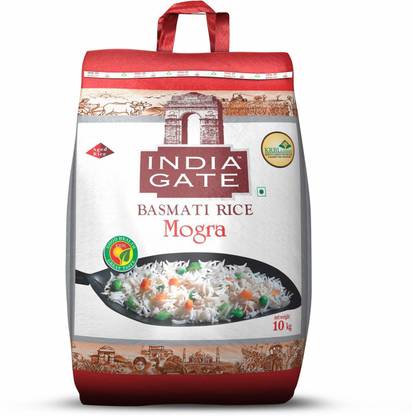 INDIA GATE Basmati Rice Bag, Mogra, 10kg Basmati Rice