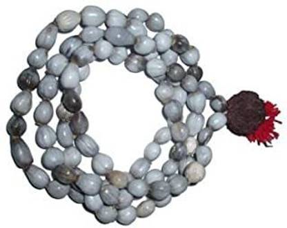 Raviour Lifestyle Raviour Lifestyle Natural Genuine Vaijayanti Mala 108+1 Beads with 5 Mukhi Rudraksha for Pooja and Japa for Men and Women Silk Dori Chain