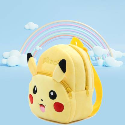 Zoi Soft Toy Bag Pikachu Plush Bag For Cute Kids 2-5 Years Plush Bag (Yellow,4L) Plush Bag
