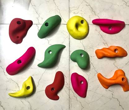 OneStep ADVENTURE Climbing Holds Hardware Kit Inculcated (Multicolour) -Pack of 12 Climbing Hold