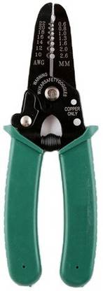 GSK Cut 10-22 AWG Plate type Ratcheting Plier Wire Crimper Insulated Size 7 Inch Wire Stripping Cutting Tool Wire Multi-Function for Electrician Groove Plier