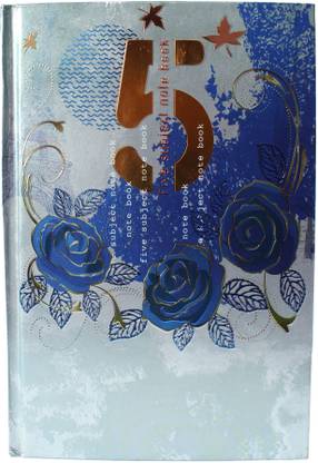 VINAL Notebook l Cardboard Cover l Hard Bound 450 Pages (Size : 24 x 18 cm) l 5 Subject Notebook (Design - Blue ) Regular Notebook Single Line 450 Pages