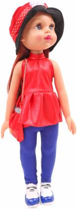 KORBOX Alia Doll With Cap And Sling Bag (Colours & Style May Vary) - Height 43 cm