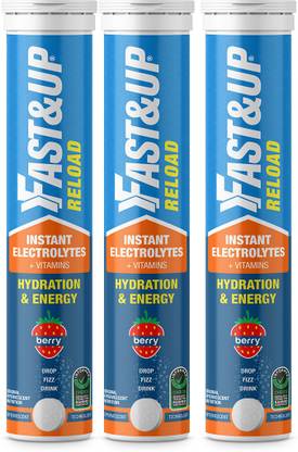 FAST&UP Reload for Energy & Hydration Sports Drink, Berry, 20 Tablets (Pack of 3) Hydration Drink