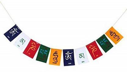 ISVARI Medium Size Tibetan Prayer Flags, Tibetian Prayer Flag, Window, Outdoor Flags, Car Accessories Flag Decorations, Peace Sign Wall Flag, Hanging for Car (Width 29inch, Height 3inch) Rectangle Car Window Flag