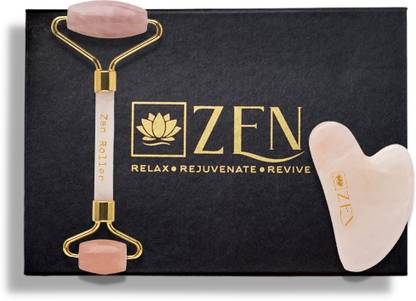 the zen crystals Zen Crystals Rose Quartz Roller and Gua Sha COMBO