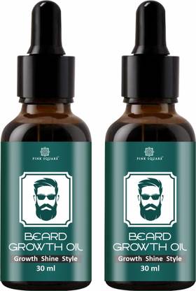 Pink Square Premium Beard Growth Oil - For Faster Beard Growth Combo Pack Of 2, 30ml(60ml) Hair Oil