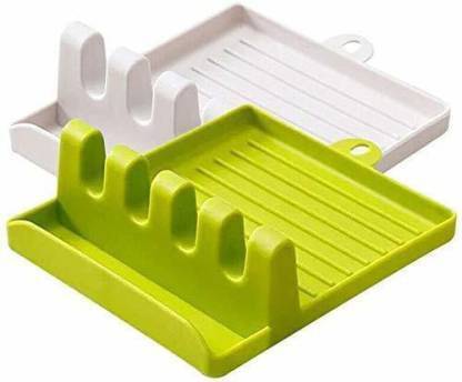 JAMAM Kitchen Spoon Rest,Utensil Holder/Rester Stand Set,Ladle Spoon Spatula Stand Holder Rack, Tea Spoon Rester for Kitchen Counter or Stove Top (Multicolour) Kitchen Tool Set