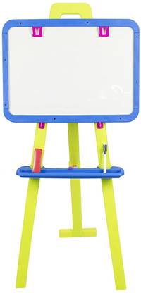 ITOYS Easel White Black Board for Kids with Stand to Write Magnetic Board for Kids Learning 8 in 1 Multipurpose for Drawing Writing Painting