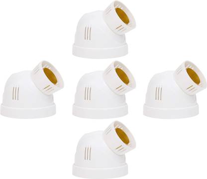 CONA 4231 Dome Adjustable Holder with OBR, White - Pack of 5|OBR Adjustable Holder|Bulb Holder|Fancy Dome Holder for Bulb|Adjustable Bulb holder for Home, Office, Shops, etc Plastic, Brass Light Socket