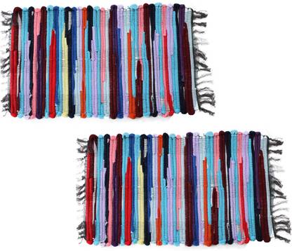 Feather Green Cotton Floor Mat