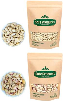 Safe Products Cashew Nuts Pistachios Combos 100 gm Each (200 gm) Cashews, Pistachios