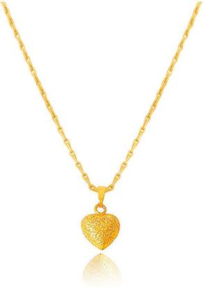 TAP Fashion Handmade Golden Ethnic One Gram Gold Plated Heart Shape Valentine Pendant for Women. Gold-plated Copper Locket Set