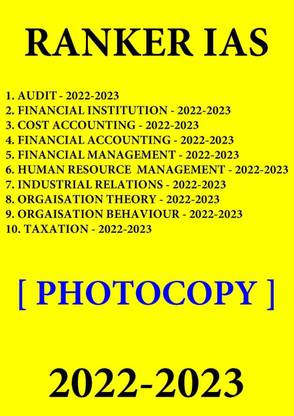 Ranker's IAS Commerce Optional Complete Set - 2022-2023 ( 10 Booklet Set ) Photocopy