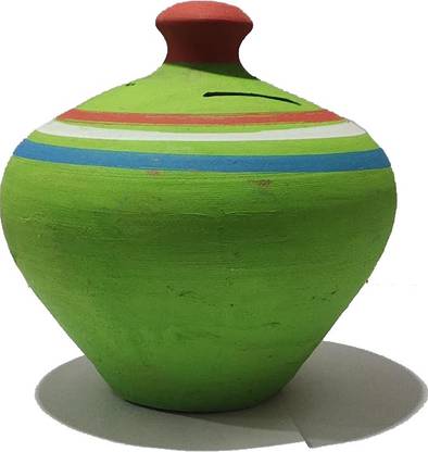 Rosette Mitti Ki Gullak/Clay Gullak Large Coin Bank (Gift for Kids) Coin Ban (Clay, Standard) Coin Bank