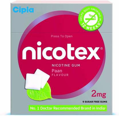 Nicotex Nicotine Paan Gums 2mg | Helps to Quit Smoking |9 Gums Each Pack Smoking Cessations