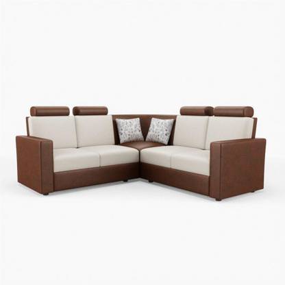 Sekar Lifestyle L Shaped Corner (With Normal Handles) Leatherette 4 Seater  Sofa
