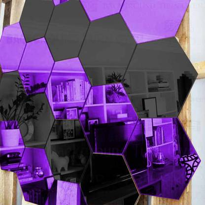 WAKAI VISUAL 15 cm TK-Hexagon10Black10Purple-298 Non-Reusable Sticker